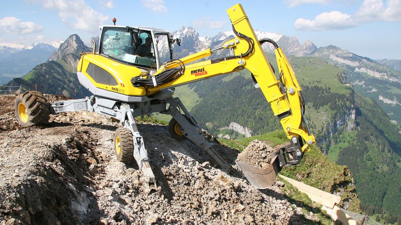 Remotely operated walking excavator on Jetson